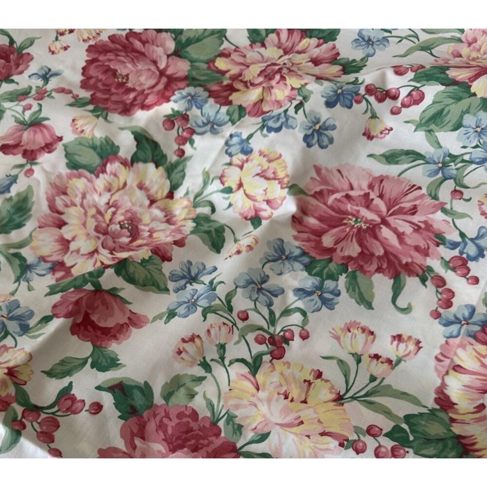 Vintage Joan Kessler Concord Fabrics Floral Peony Panel 80 x 54 Sewn Repair READ